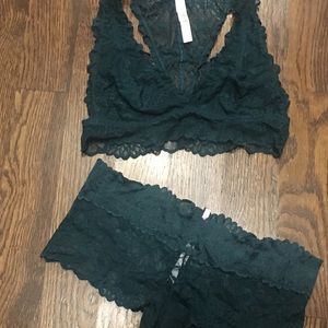 Dark Green Lace Set